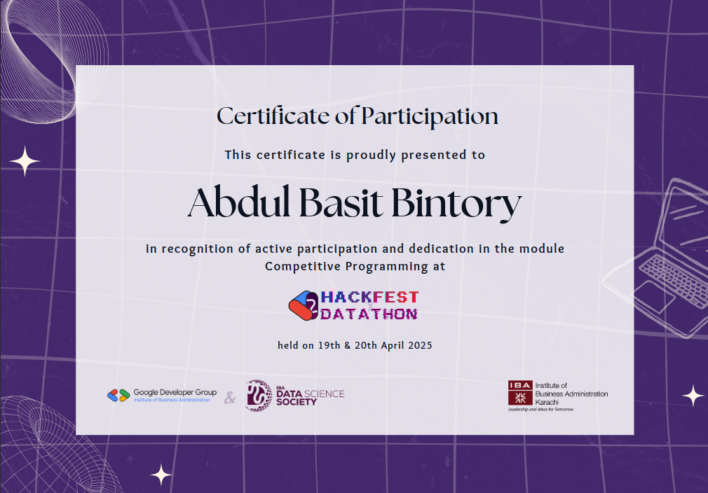 GDGOC IBA HackFest X Datathon