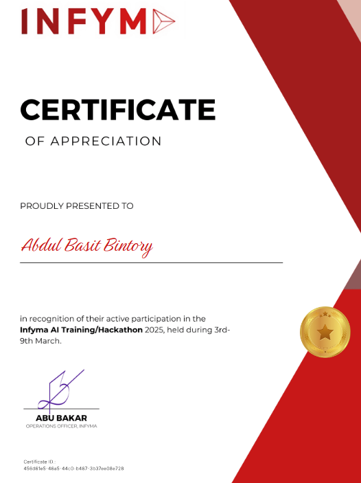 Infyma AI Training & Hackathon 2025